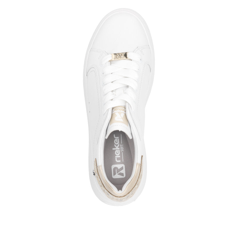 Rieker Soft W2303-80 White & Gold Trainers