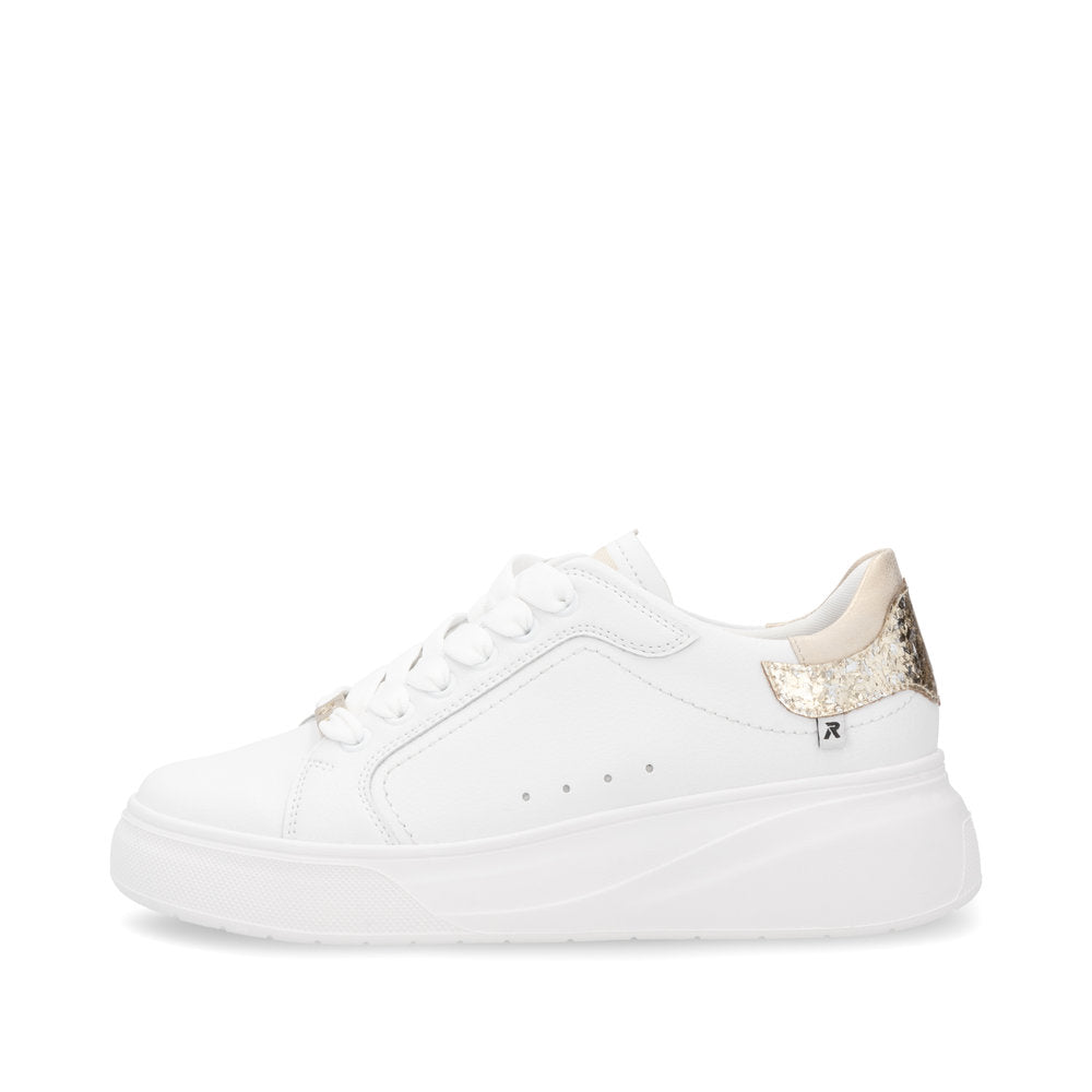 Rieker Soft W2303-80 White & Gold Trainers