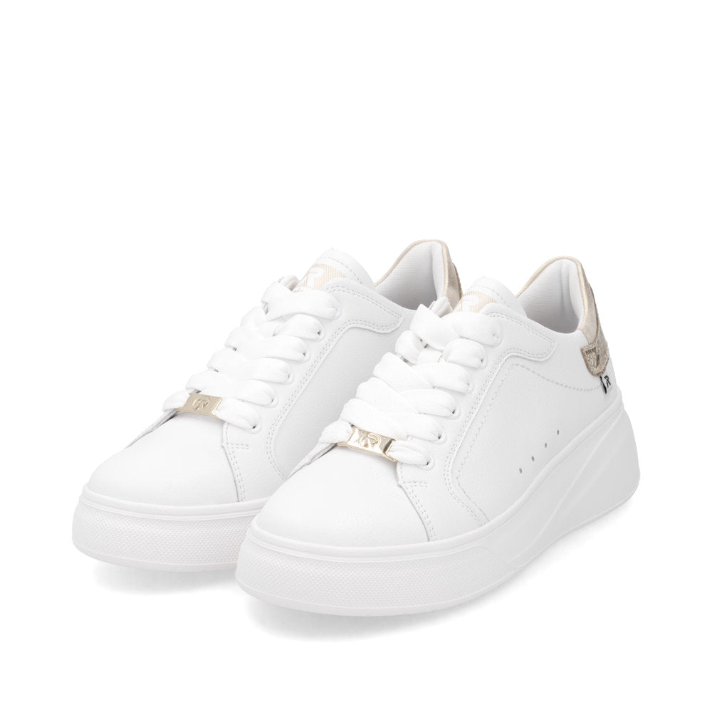 Rieker Soft W2303-80 White & Gold Trainers