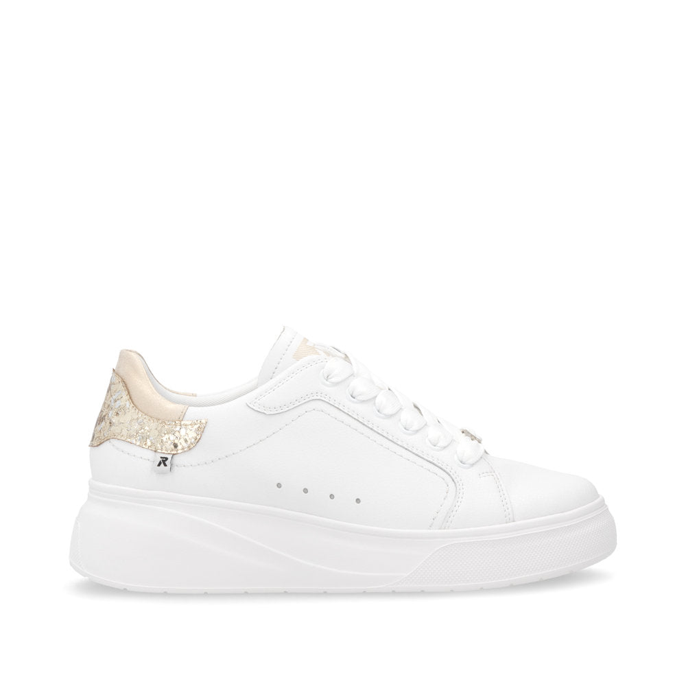 Rieker Soft W2303-80 White & Gold Trainers