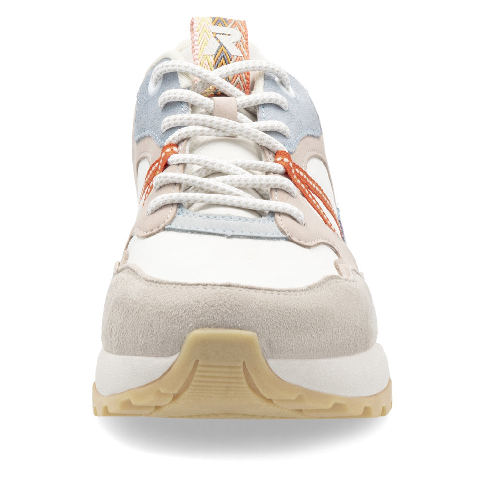 Rieker Soft W2501-82 Beige, Blue, White & Orange Combi Sneakers