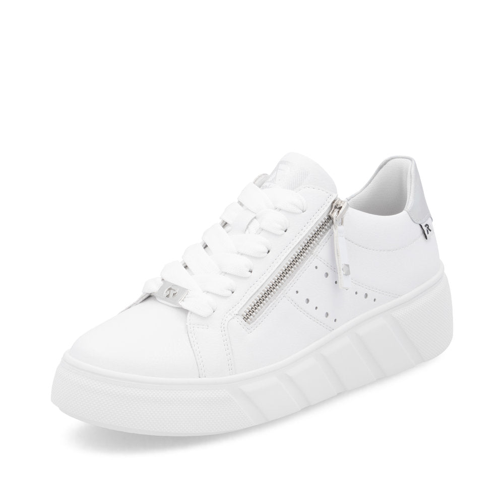Rieker W2605-80 White Sneakers with Zip