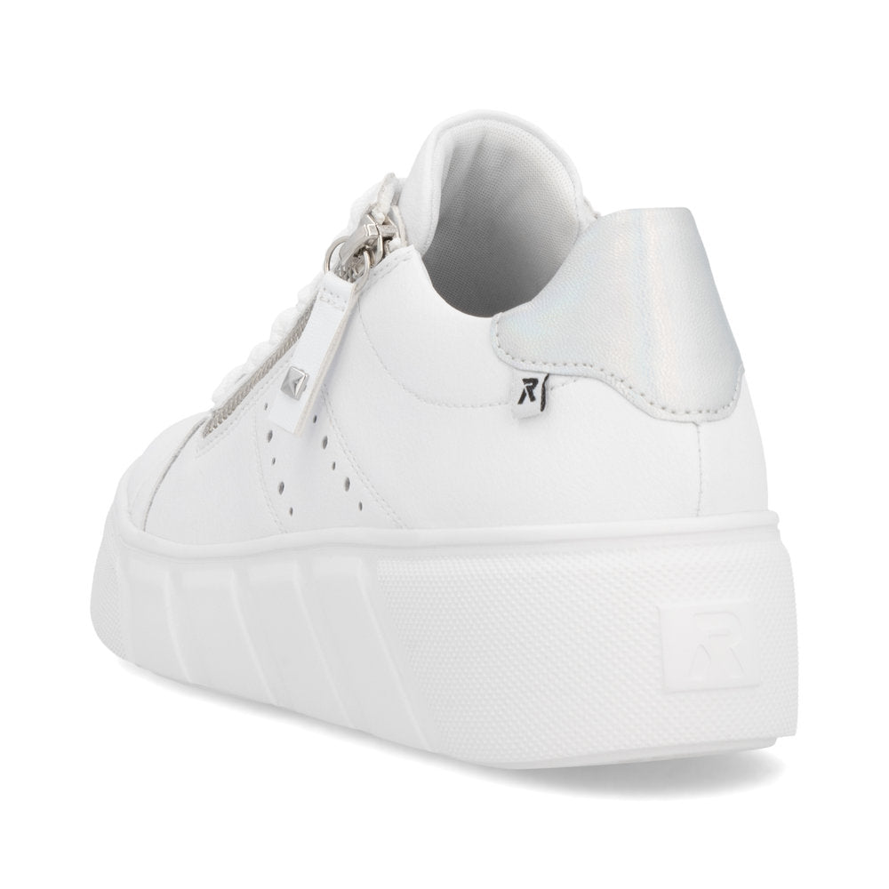 Rieker W2605-80 White Sneakers with Zip