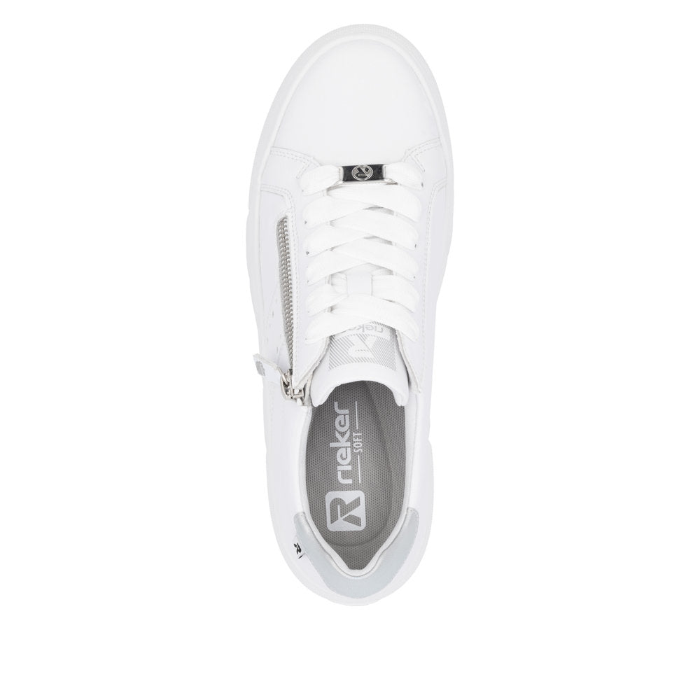 Rieker W2605-80 White Sneakers with Zip