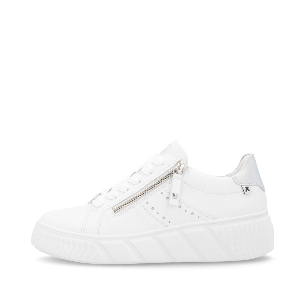 Rieker W2605-80 White Sneakers with Zip