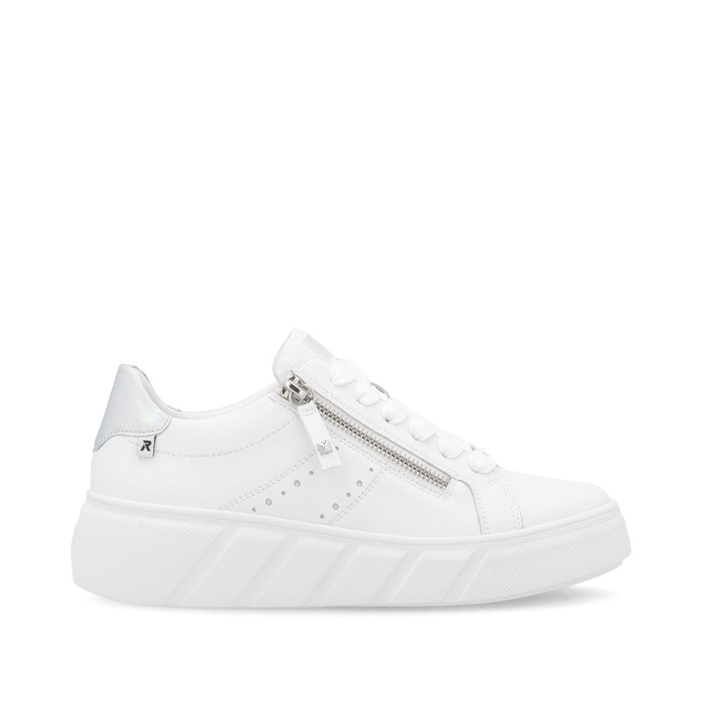 Rieker W2605-80 White Sneakers with Zip