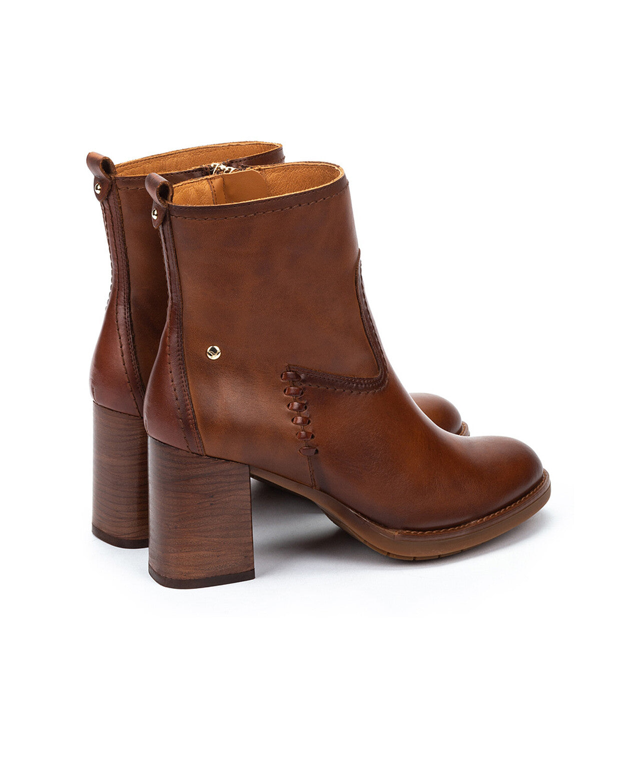 Pikolinos Palencia W9U-8945C1 Cuero Tan Block Heel Boots