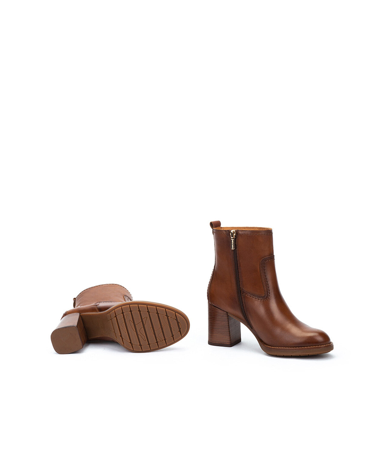 Pikolinos Palencia W9U-8945C1 Cuero Tan Block Heel Boots
