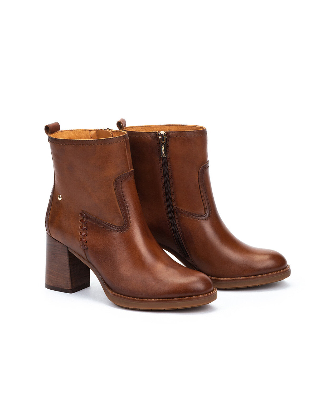 Pikolinos Palencia W9U-8945C1 Cuero Tan Block Heel Boots
