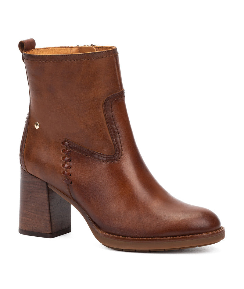 Pikolinos Palencia W9U-8945C1 Cuero Tan Block Heel Boots
