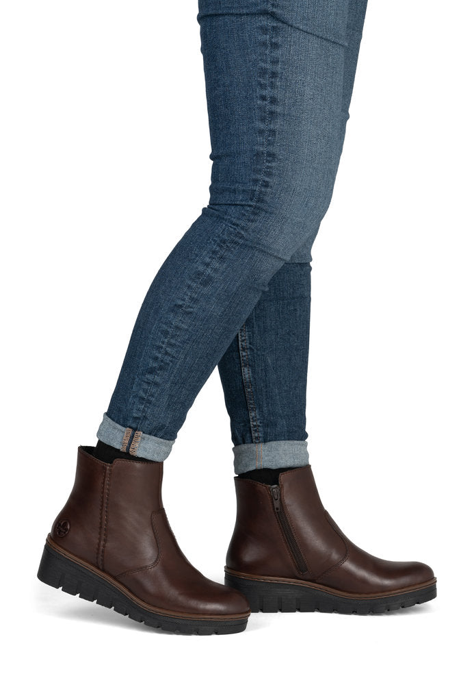 Rieker X9165-27 Brown Wedge Boots