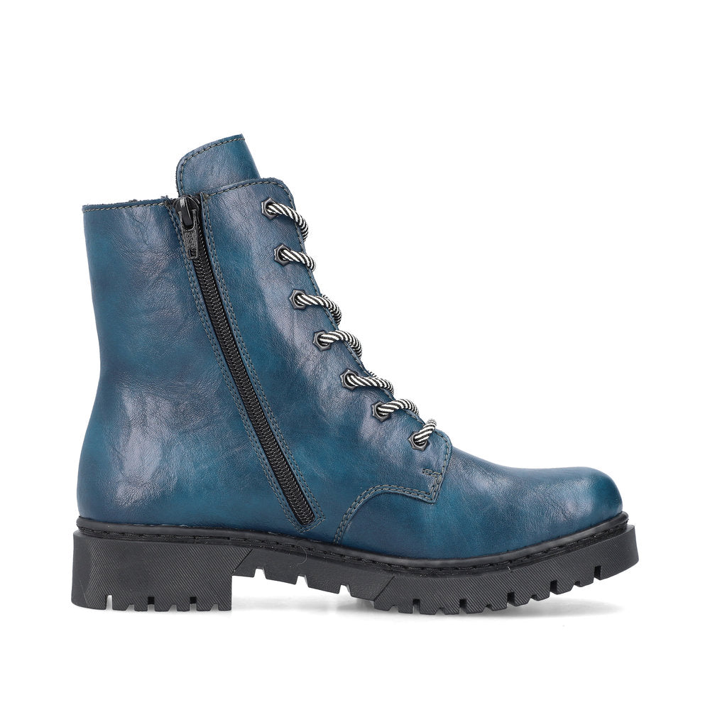 Rieker Y2440-12 Petrol Blue Lace Boots