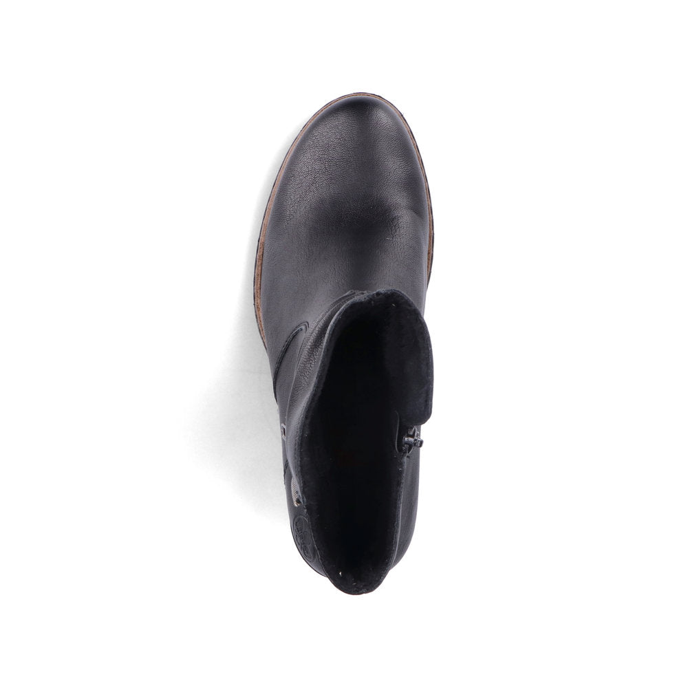 Rieker Y2551-01 Black & Gold Block Heel Bootsü