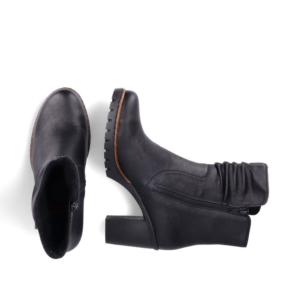 Rieker Y2551-01 Black & Gold Block Heel Bootsü