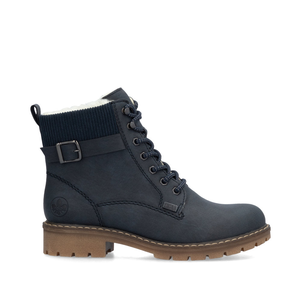 Rieker TEX Y9102-14 Navy Lace Ankle Boots