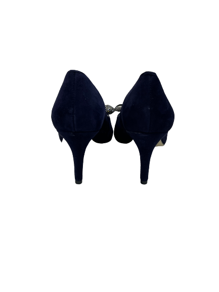 Sempre Z7841/821o Navy Suede Heels with Diamonte Bow