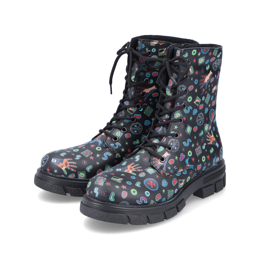 Rieker Z9120-90 Black Comic Multi Boots