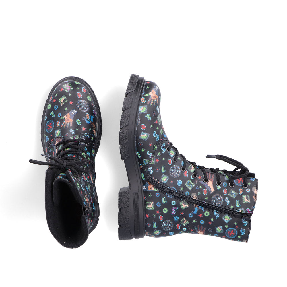 Rieker Z9120-90 Black Comic Multi Boots