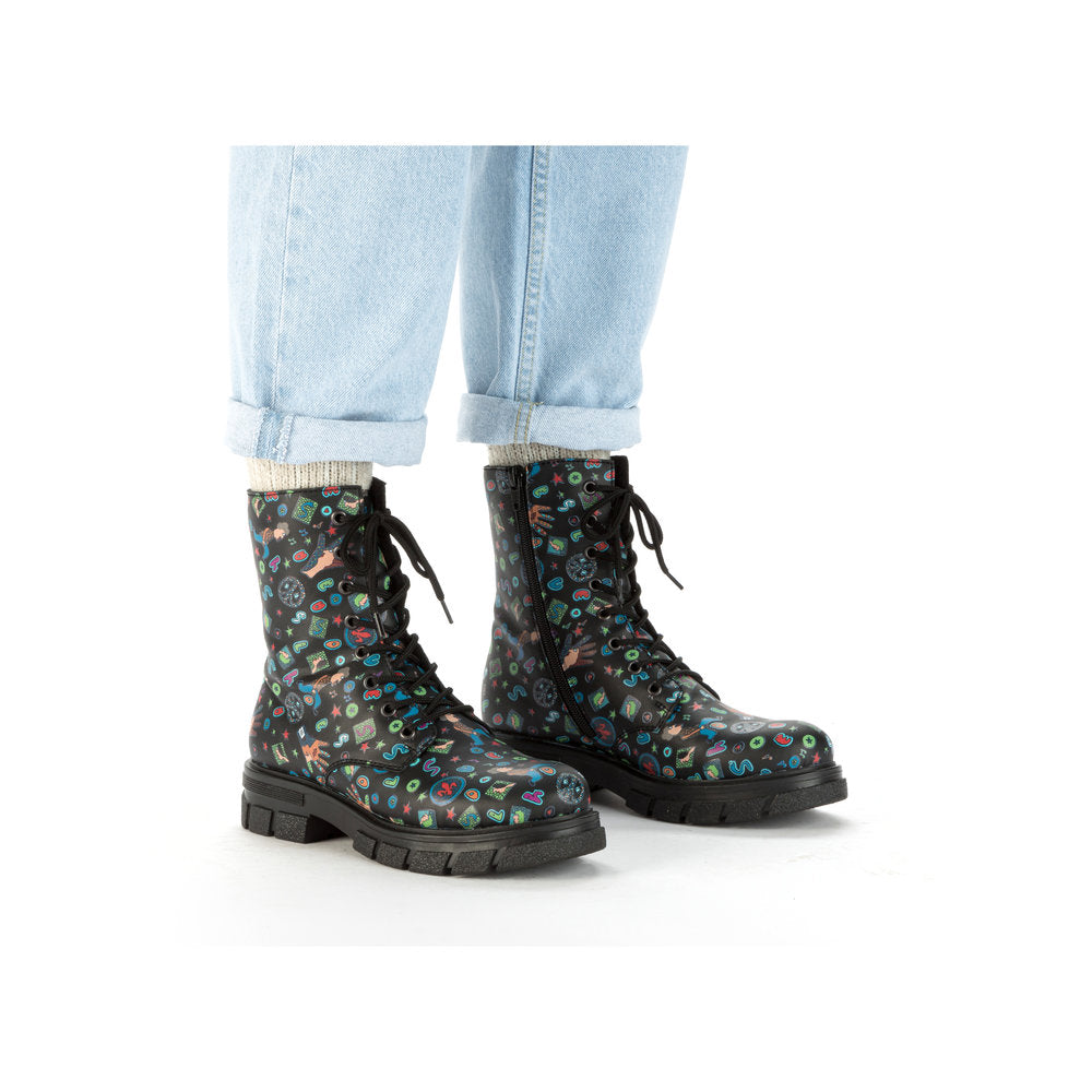 Rieker Z9120-90 Black Comic Multi Boots