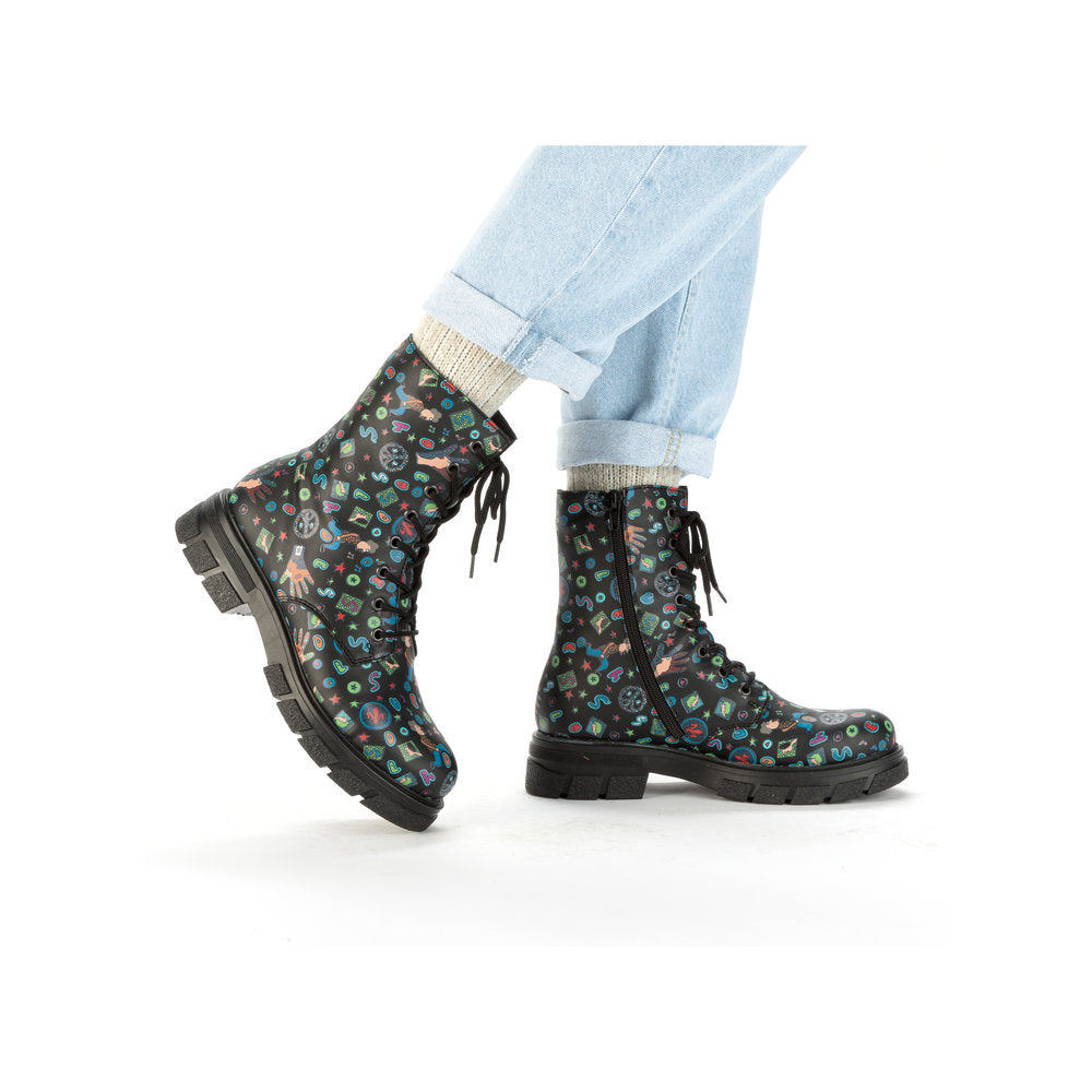 Rieker Z9120-90 Black Comic Multi Boots