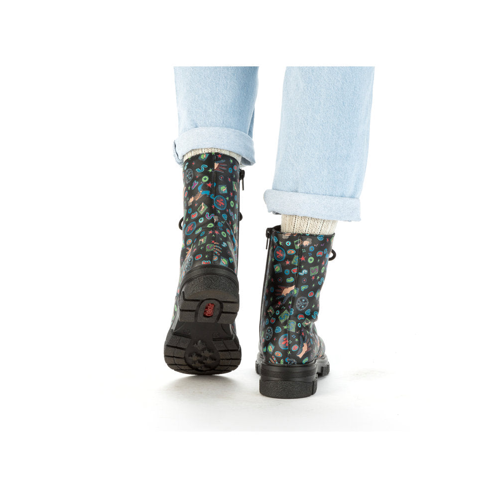 Rieker Z9120-90 Black Comic Multi Boots
