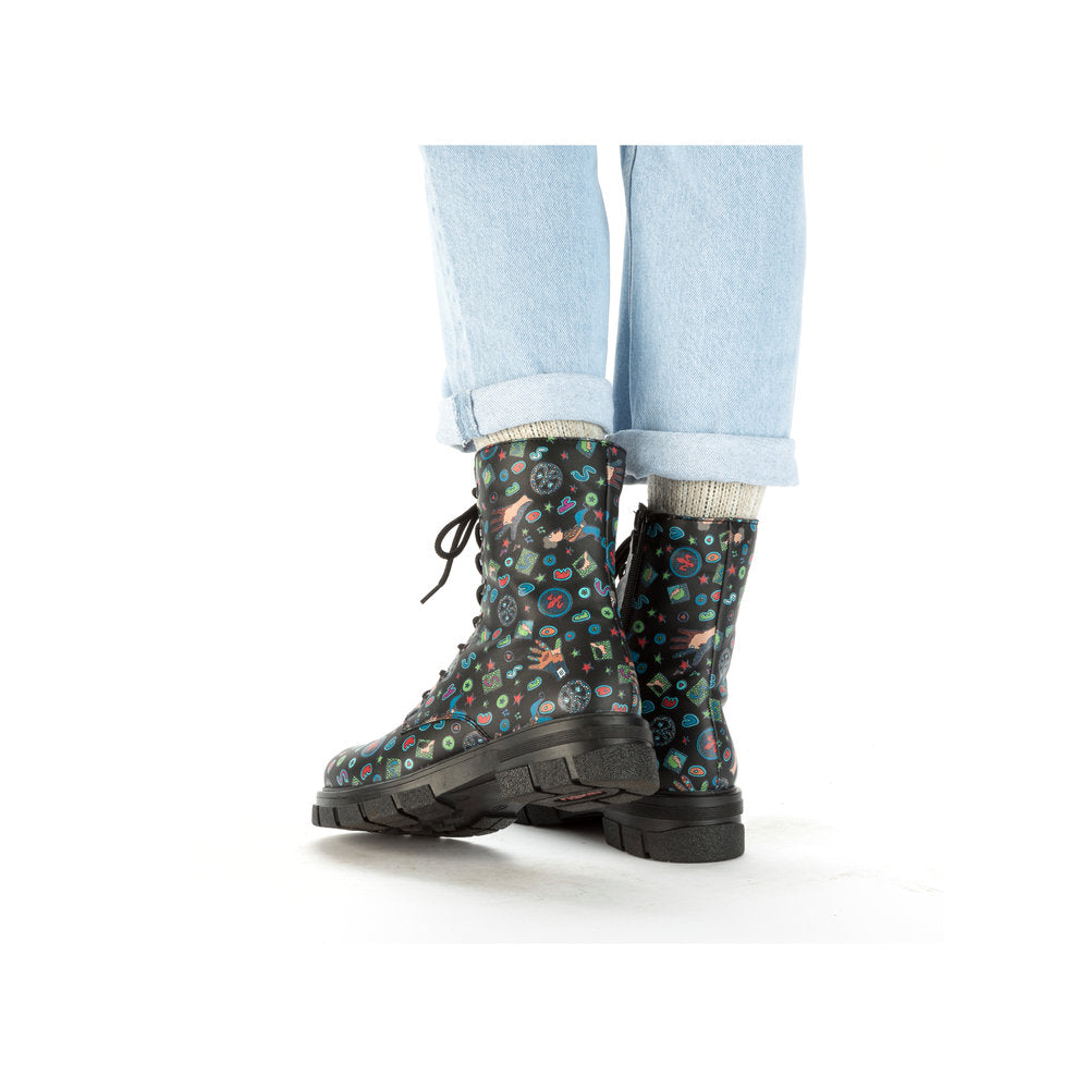 Rieker Z9120-90 Black Comic Multi Boots