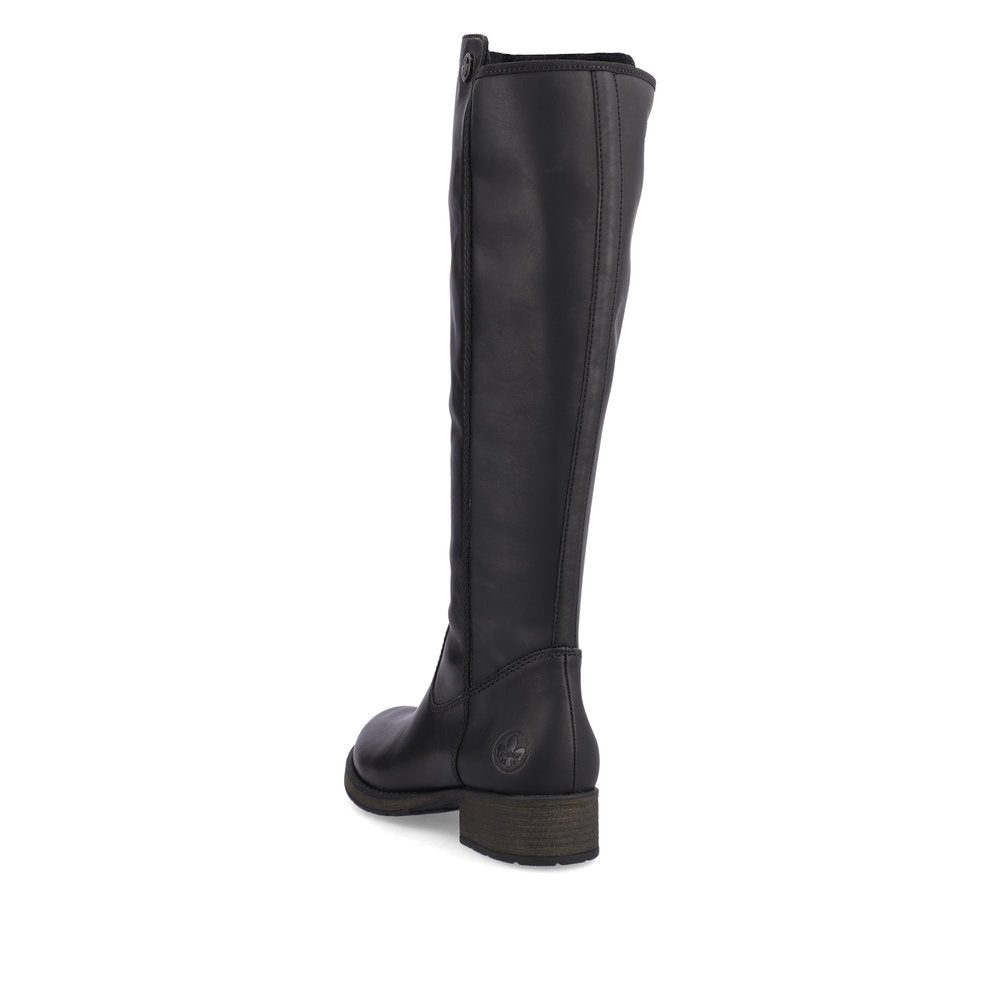 Rieker Z9591-01 Black Knee High Boots