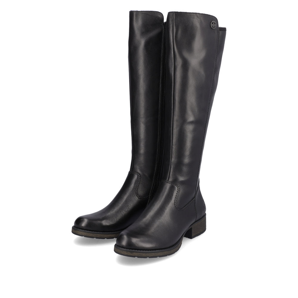 Rieker Z9591-01 Black Knee High Boots