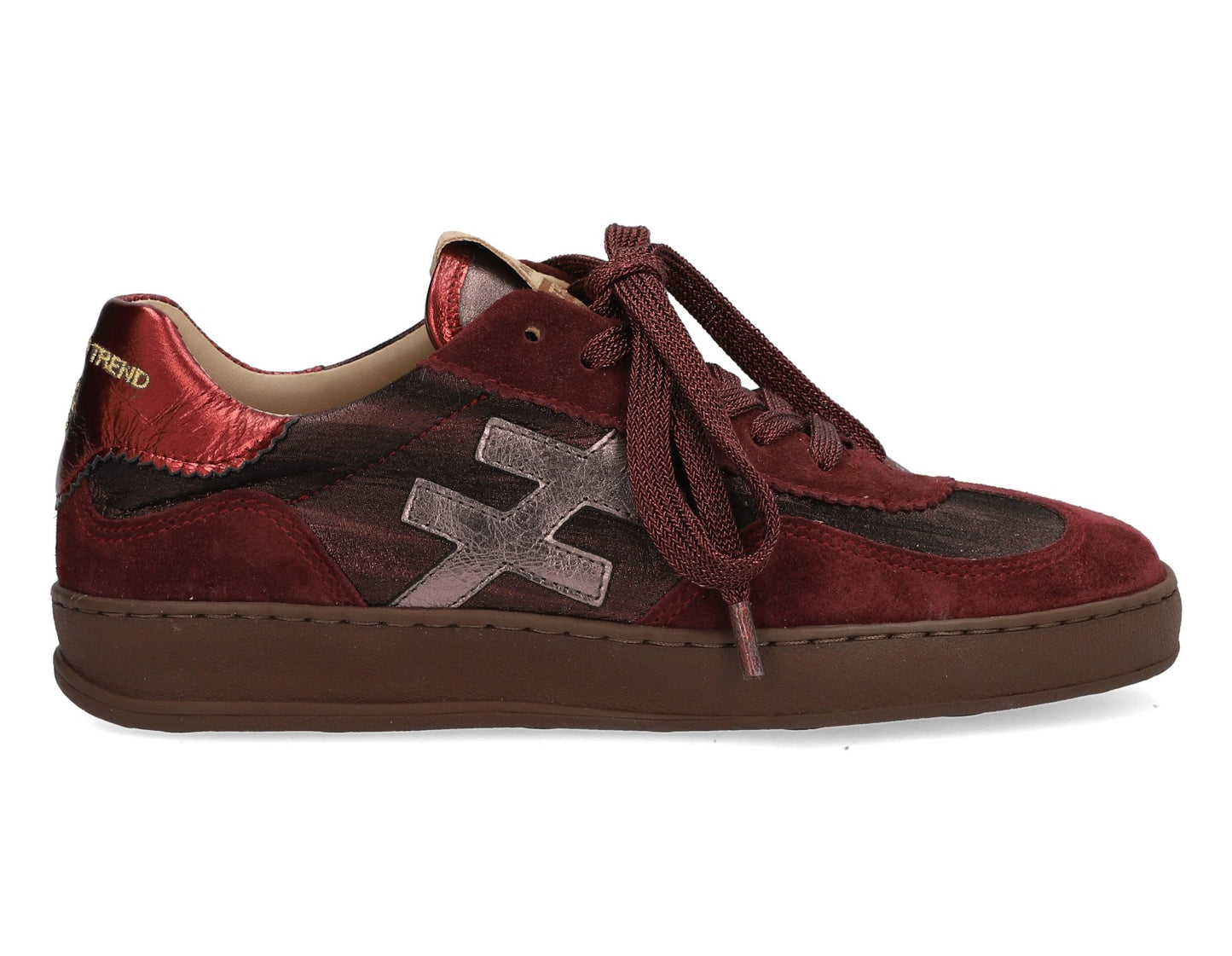 Another Trend A0328357 Burgundy Baby Silk+Vintage Metal Red Trainers
