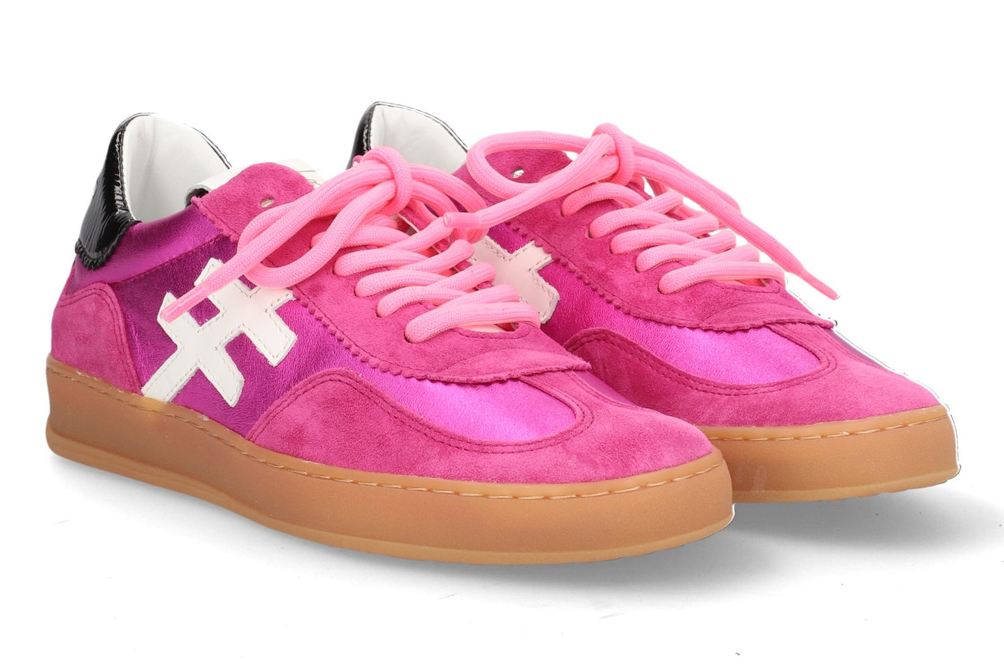 Another Trend A032M324 Bubblegum Pink Fuchsia Trainers with Black Back