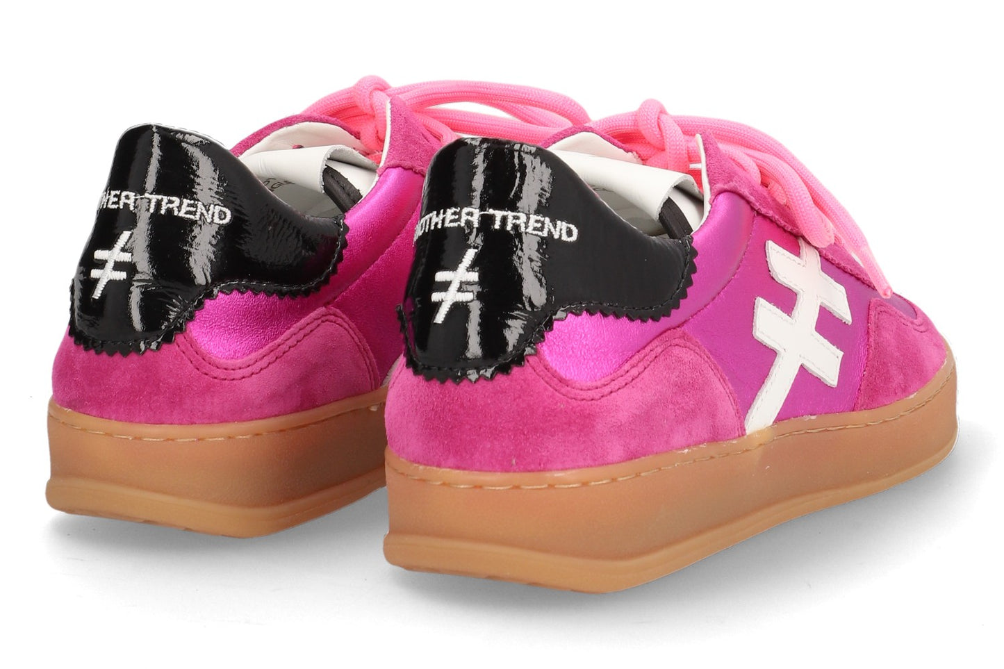 Another Trend A032M324 Bubblegum Pink Fuchsia Trainers with Black Back