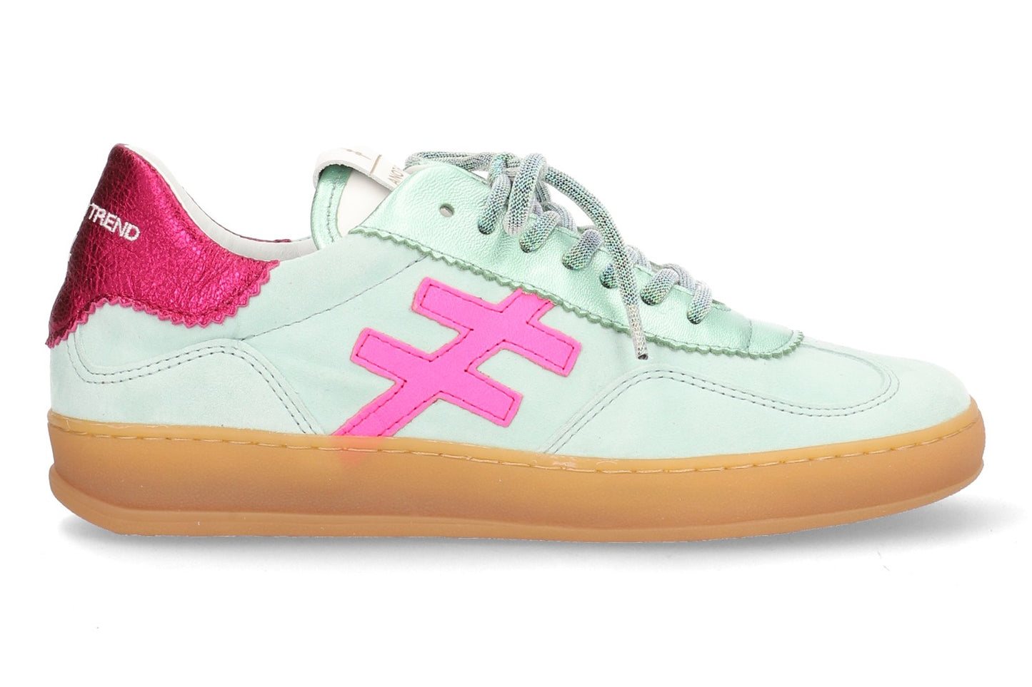 Another Trend A032M368 Mint Trainers with Pink Back