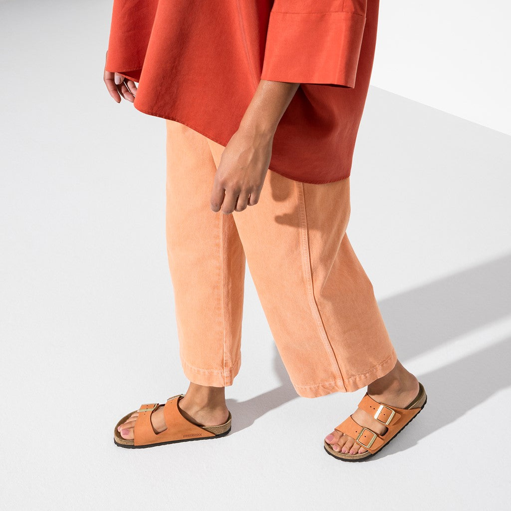 Birkenstock 1019042 Arizona SFB Nubuck Pecan Brown Sandals with Pin & Buckle