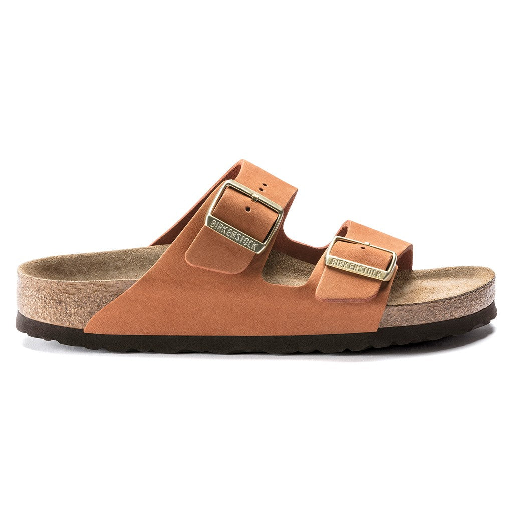 Birkenstock 1019042 Arizona SFB Nubuck Pecan Brown Sandals with Pin & Buckle