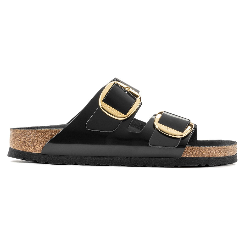 Birkenstock 1021476 Arizona Big Buckle Natural Leather Patent High Shine Black Sandals