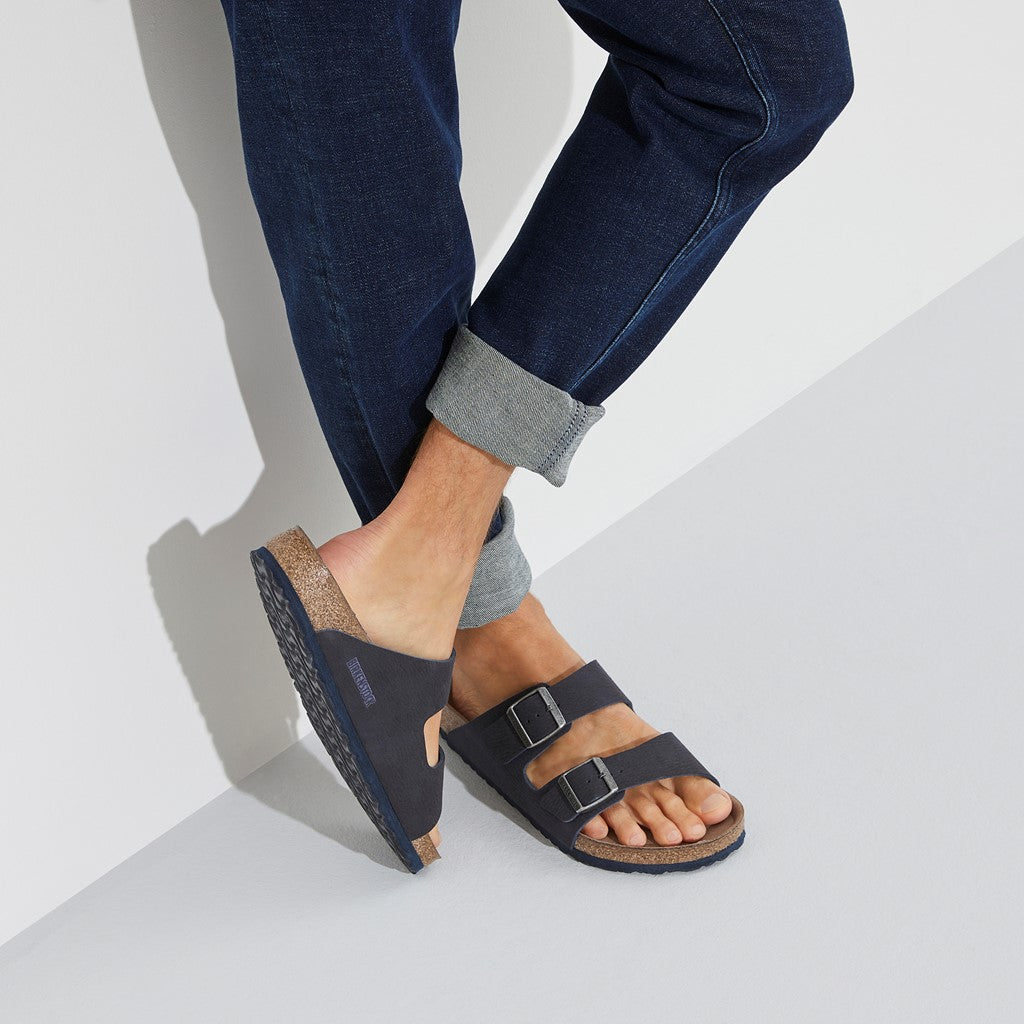 Birkenstock 1023150 Arizona Vegan Microfibre Desert Dust Indigo Blue Sandals