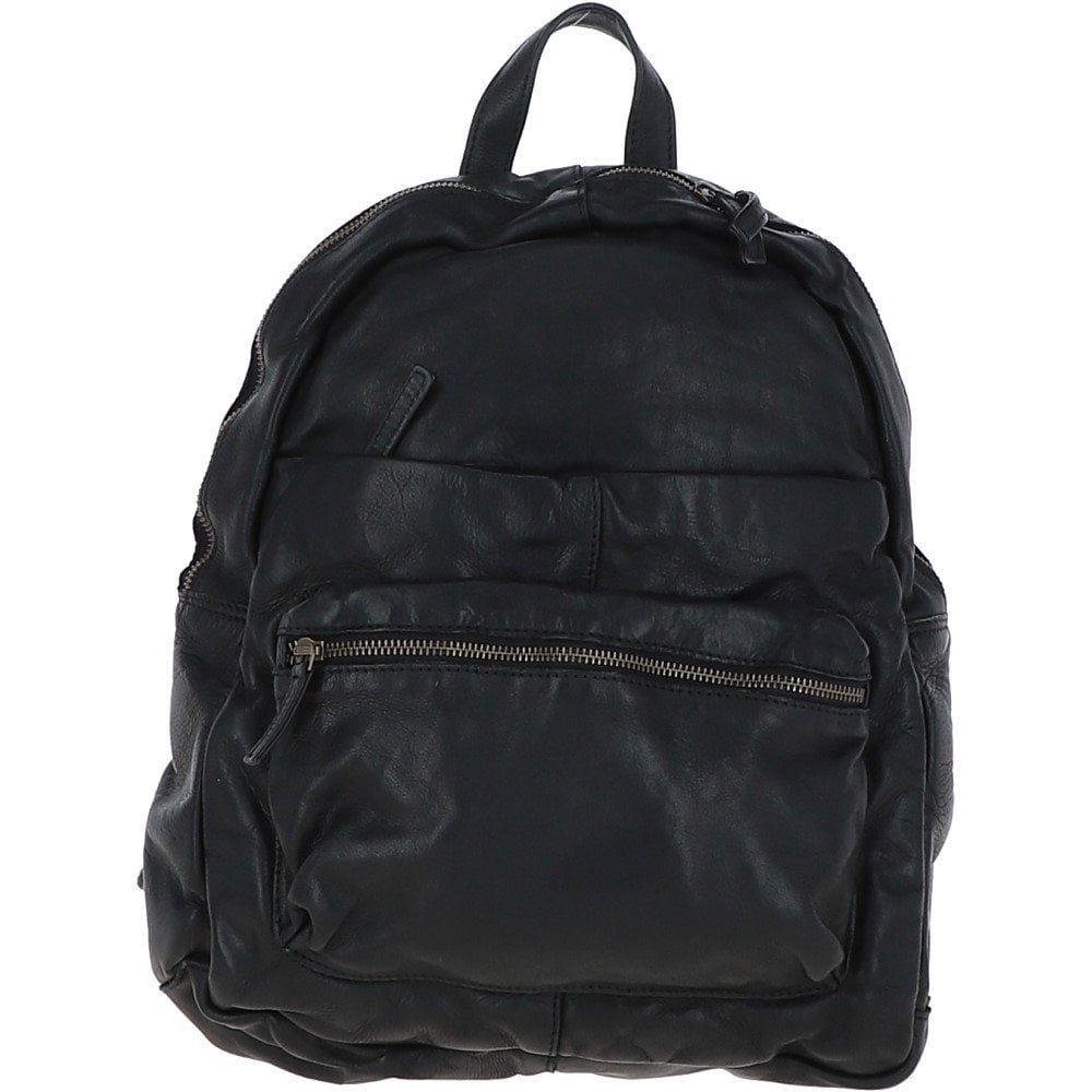 Ashwood Leather Ruben Black Leather Rucksack Backpack The Shoe Parlour