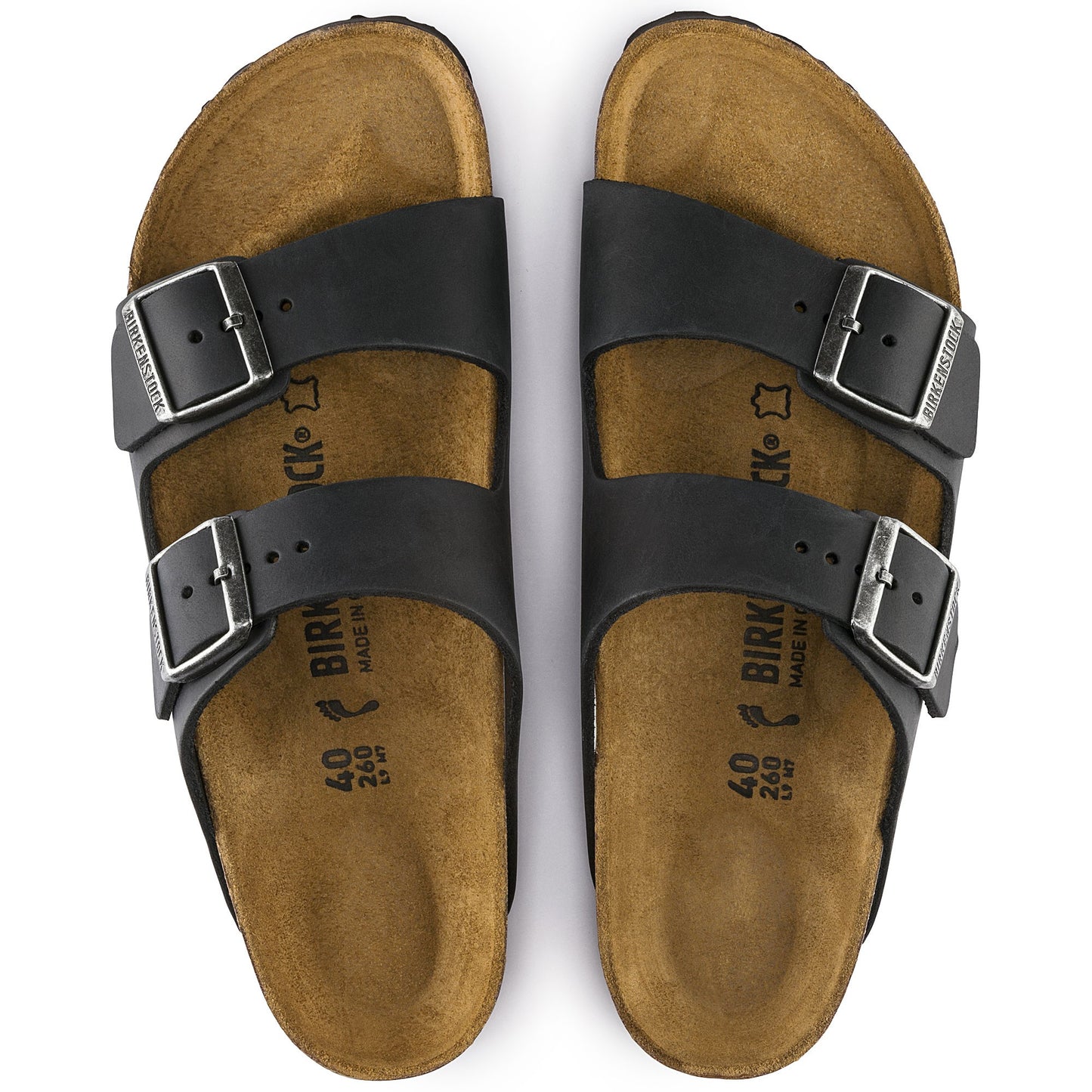 Birkenstock 0552113 Arizona Black Oiled Leather Sandals