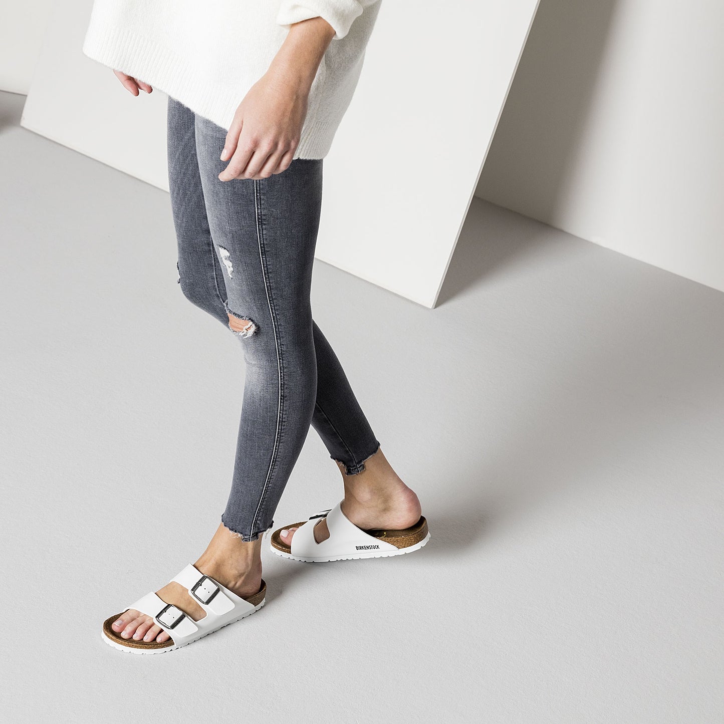 Birkenstock 0552683 Arizona Birko Flor BS White Sandals
