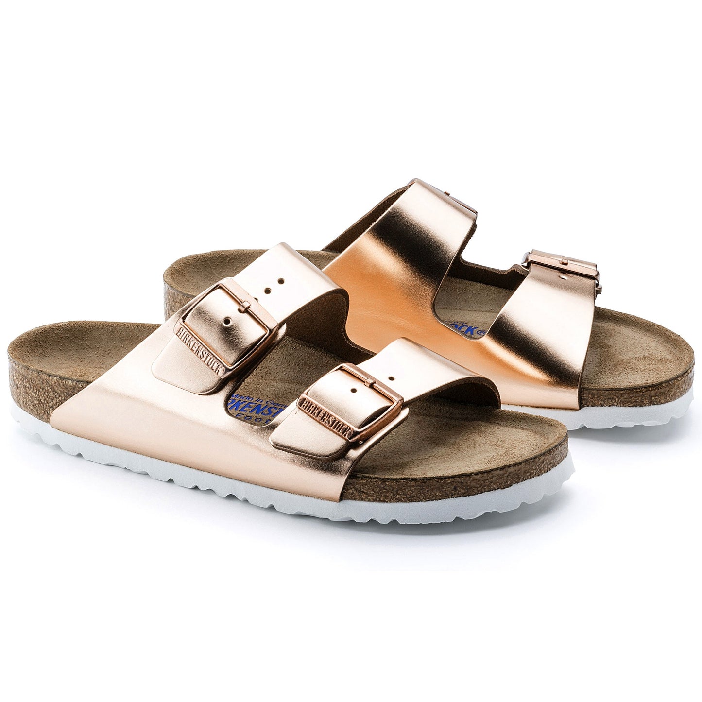 Birkenstock 0952093 Arizona Metallic Copper Soft Footbed Sandals