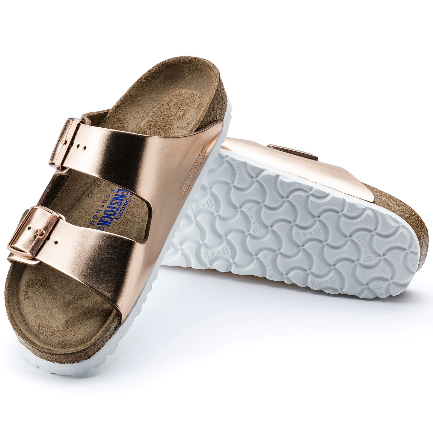 Birkenstock 0952093 Arizona Metallic Copper Soft Footbed Sandals