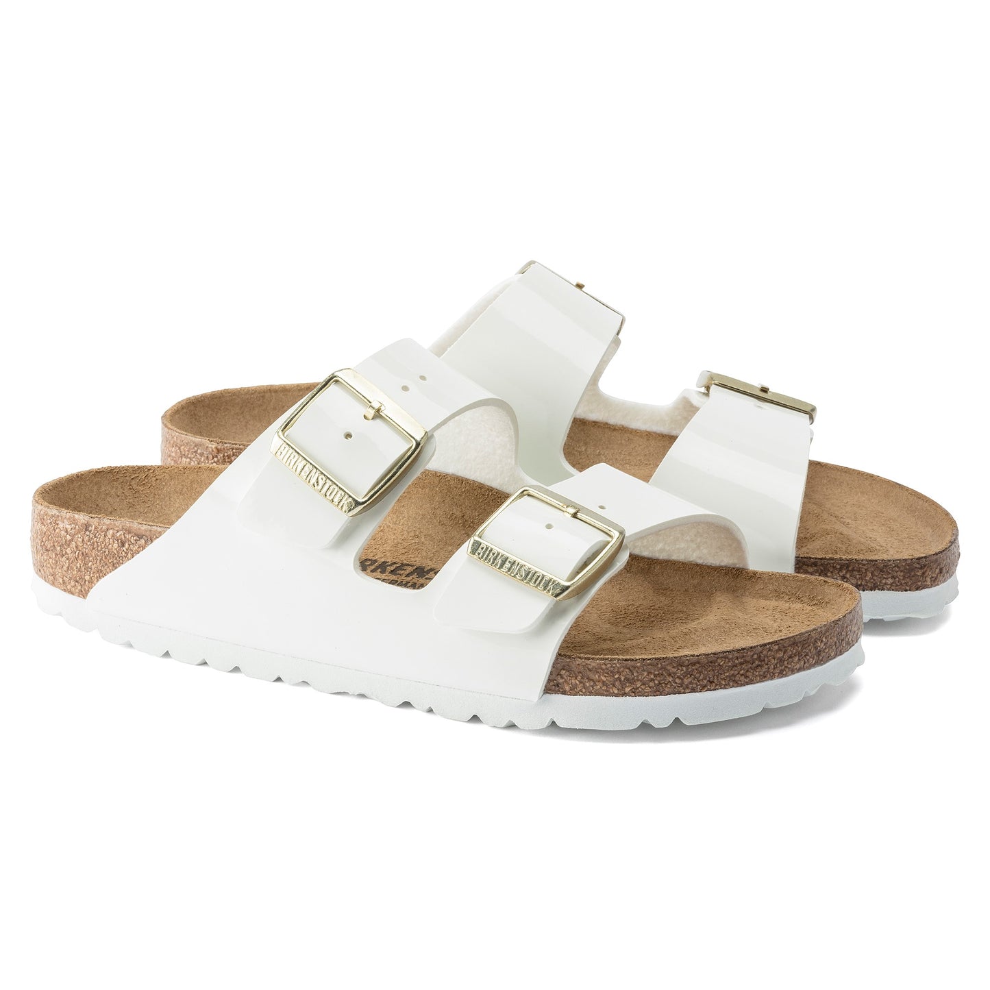 Birkenstock 1005294 Arizona BF Patent White Sandals