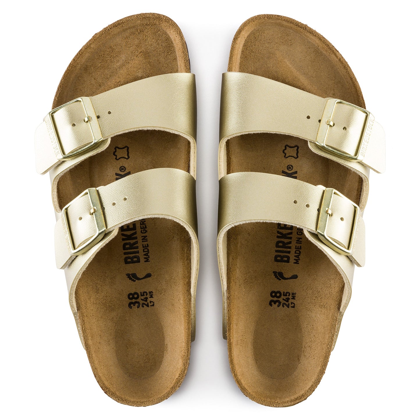 Birkenstock 1016111 Arizona BS Gold 2 Strap Sandals