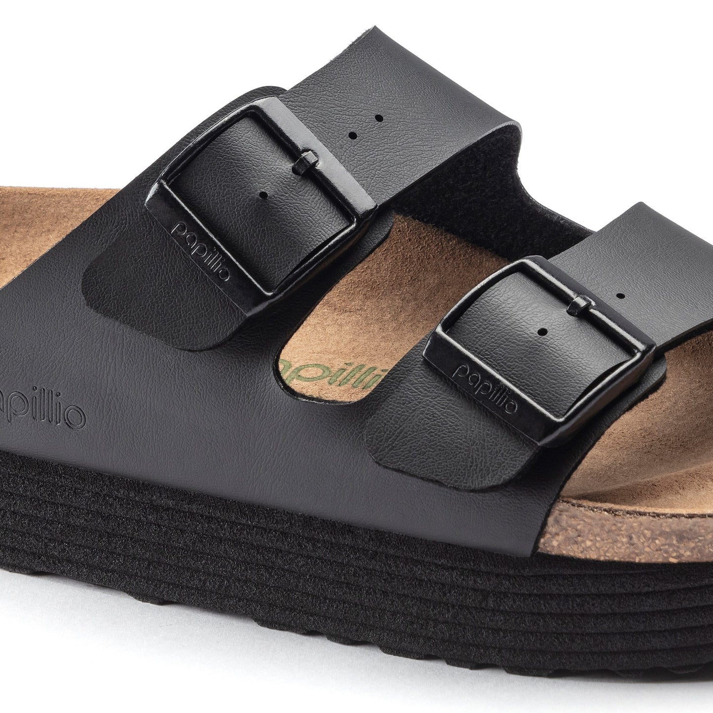 Birkenstock 1018520 Papillio Arizona Grooved Platform Vegan Black Sandals