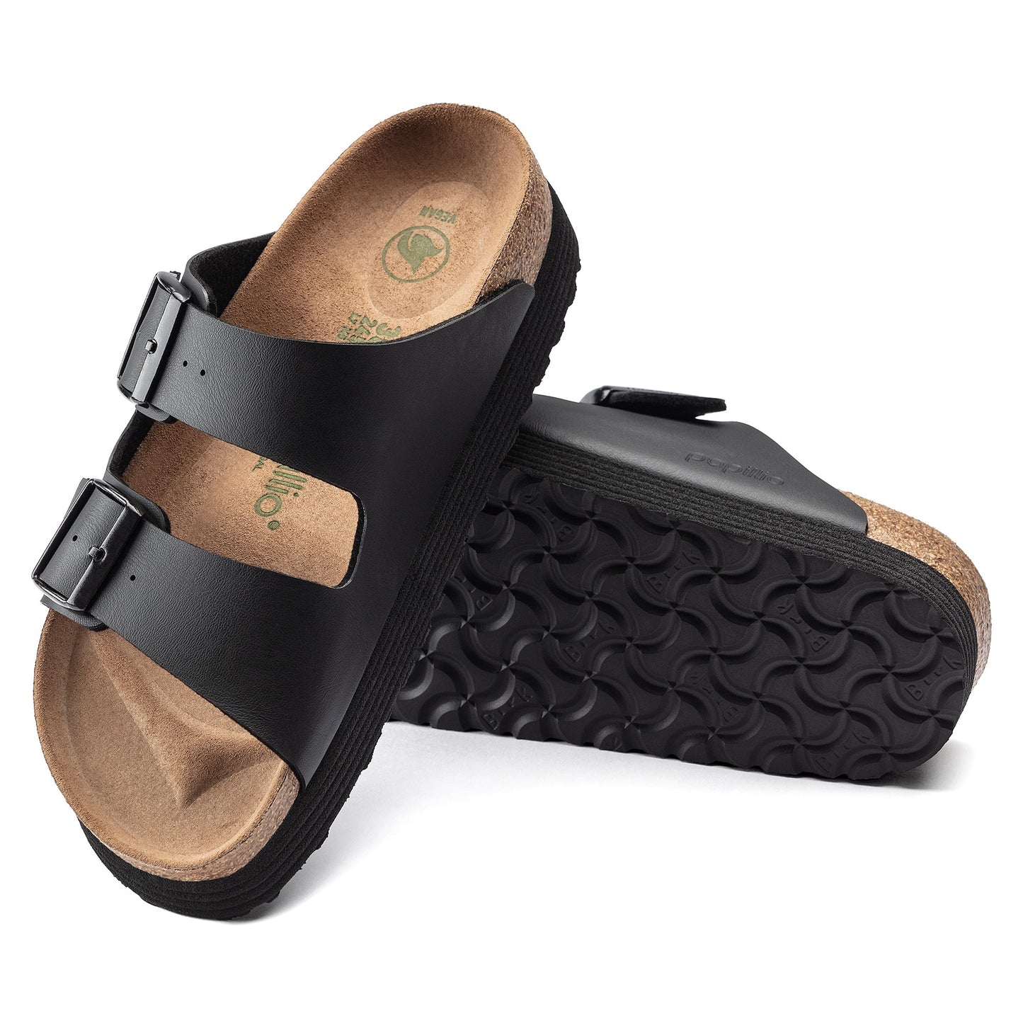 Birkenstock 1018520 Papillio Arizona Grooved Platform Vegan Black Sandals