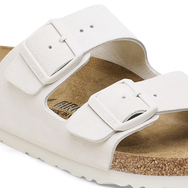Birkenstock 1026842 Arizona Antique White Suede Leather Sandals