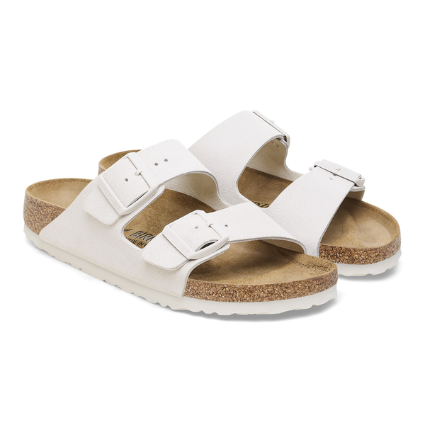 Birkenstock 1026842 Arizona Antique White Suede Leather Sandals