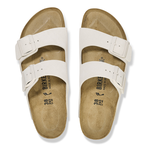 Birkenstock 1026842 Arizona Antique White Suede Leather Sandals