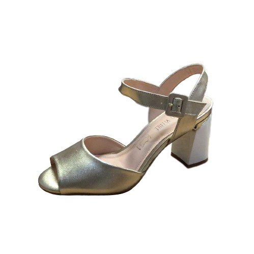 Loretta Vitale 10795-517-653X Gold & White Block Heels