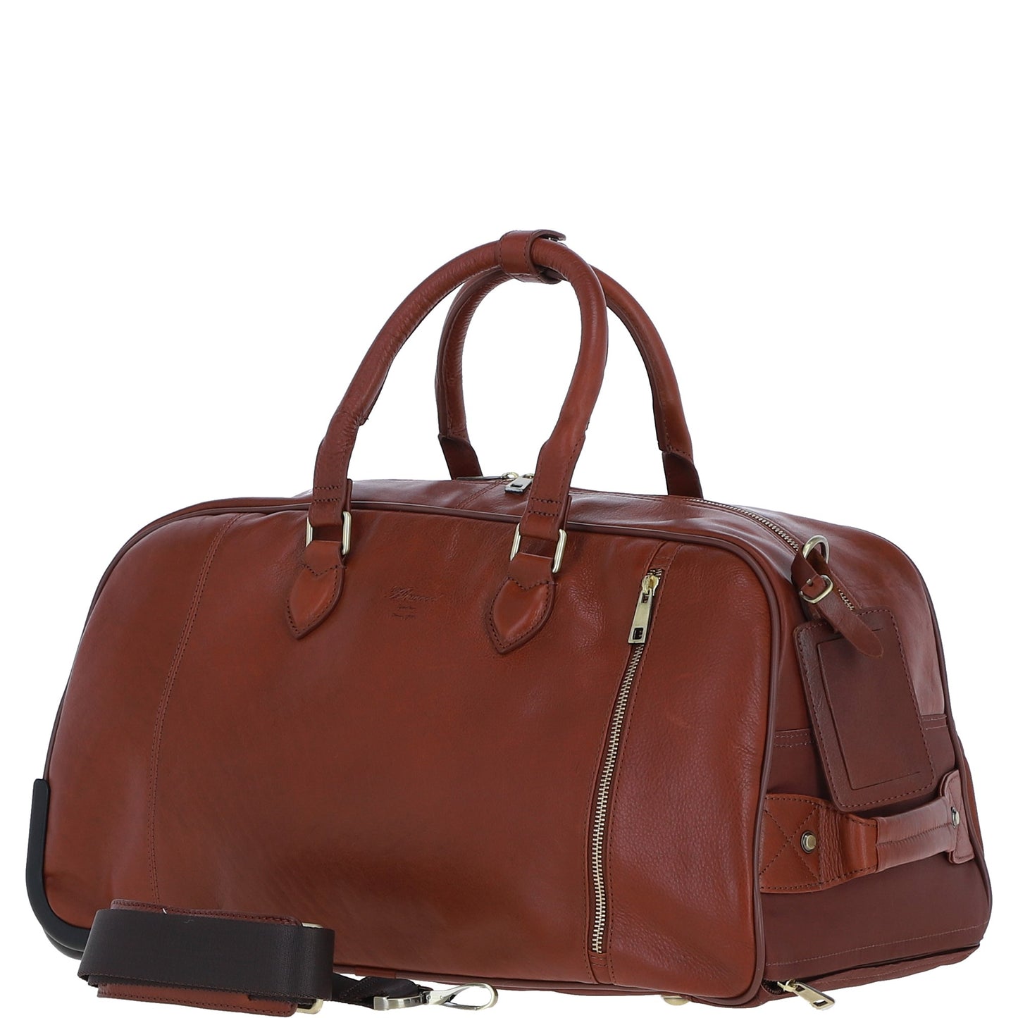 Ashwood Leather PL-50 Tan Leather Duffel Trolley Bag